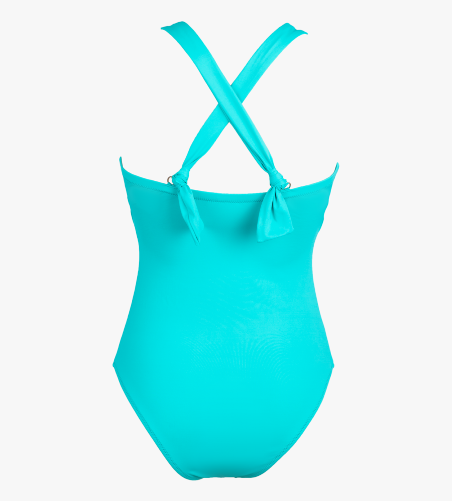 Aqua Low-necked One Piece Swimsuit - Shoulder Bag, Transparent Clipart