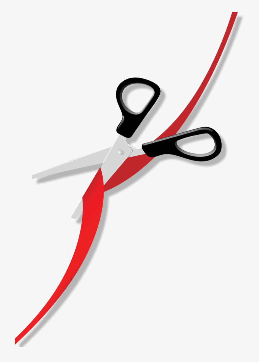 Clipart Scissors Ribbon - Grand Opening Transparent Background Ribbon Cutting, Transparent Clipart