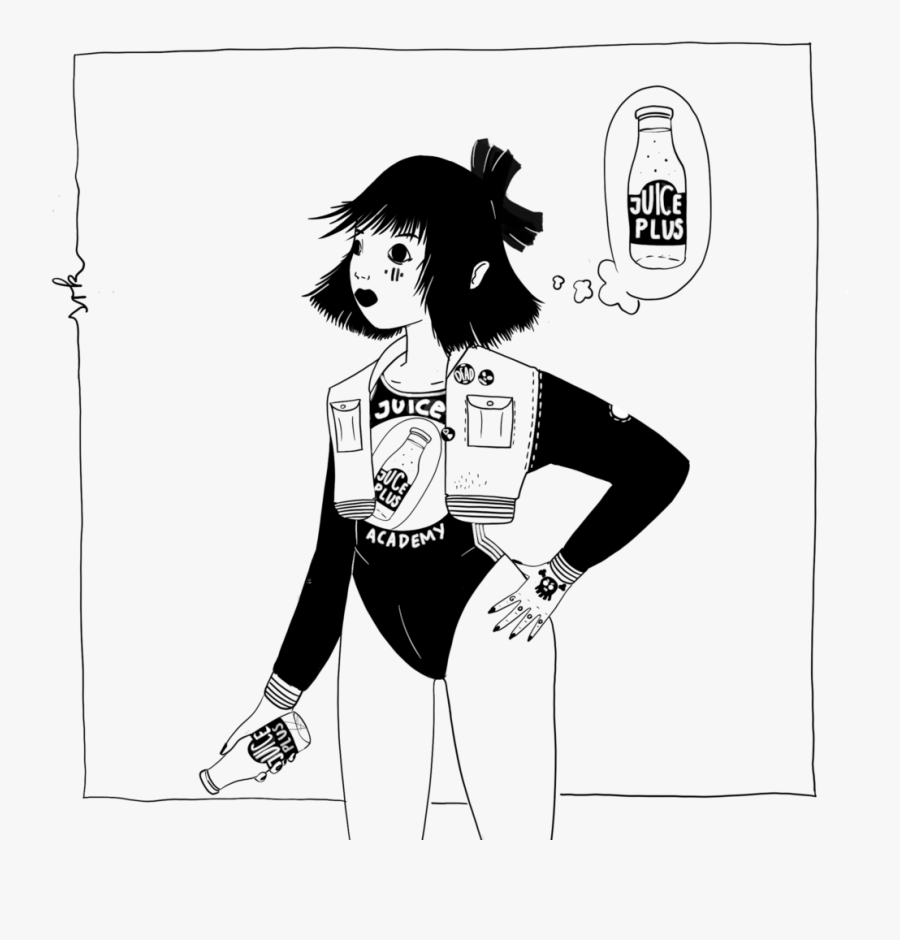 Juice Girl - Cartoon, Transparent Clipart