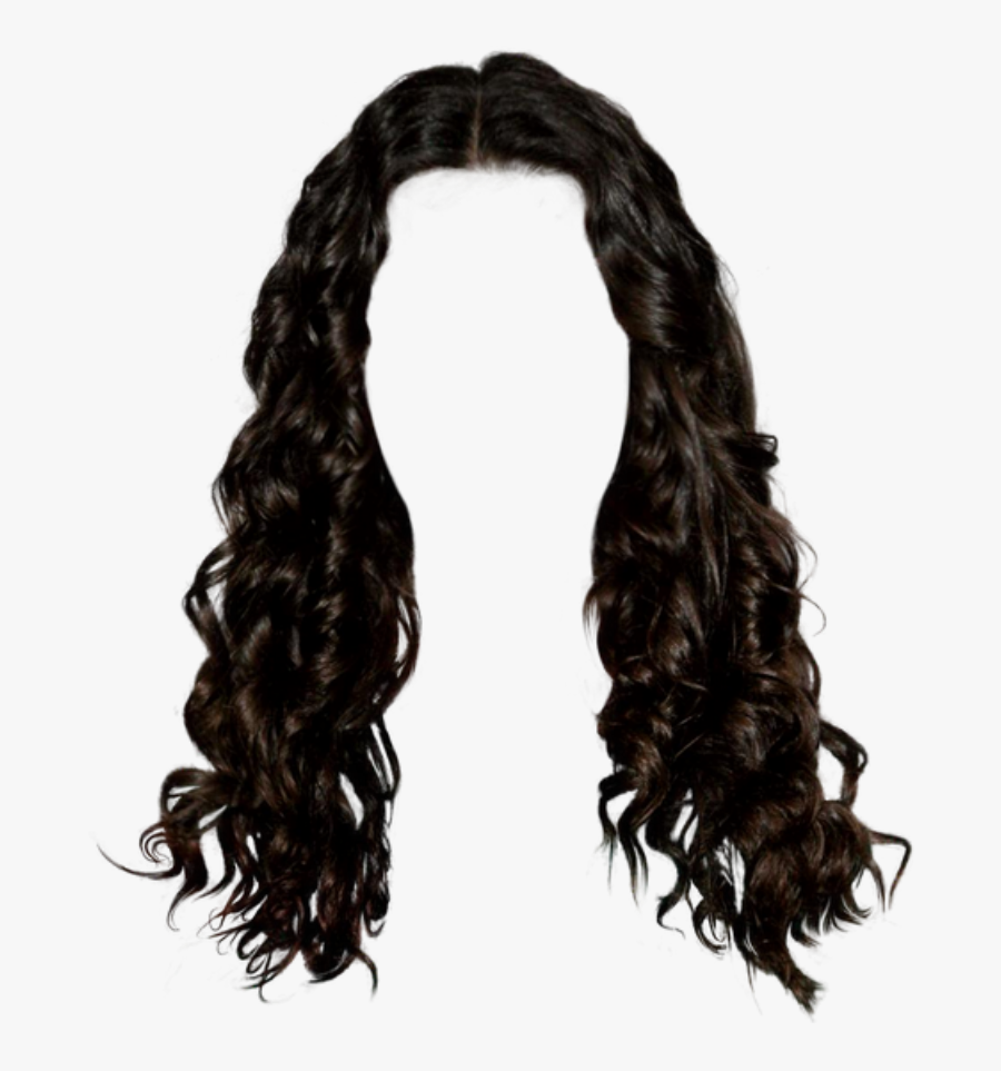 #wig #hair #black #brunette #curly #wavy - Black Curly Hair Png, Transparent Clipart