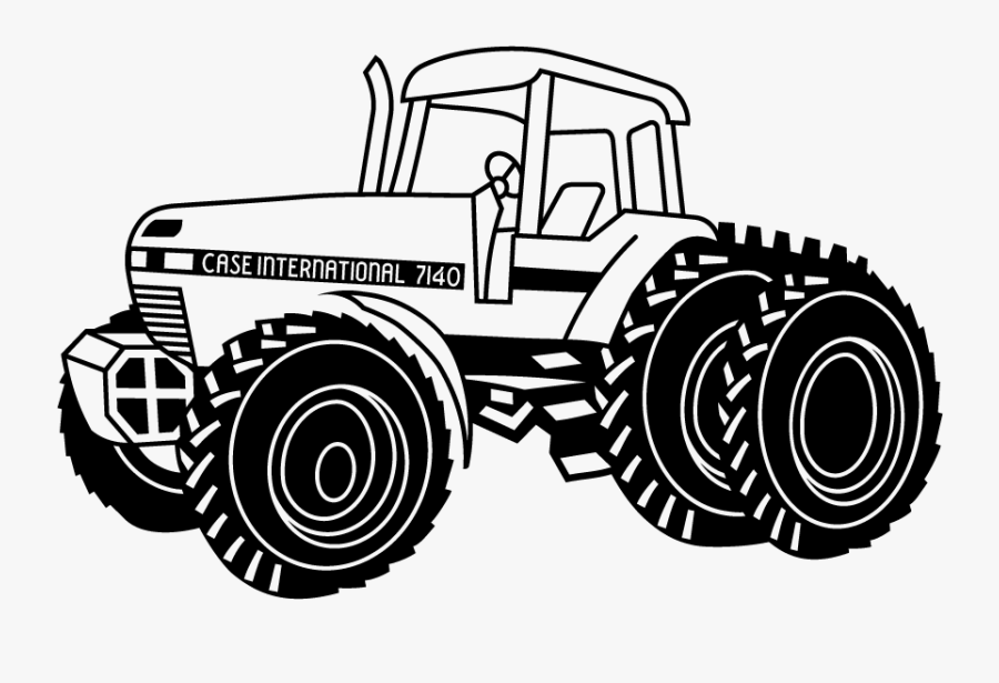 Tractor105 - Black And White Case Tractor Clip Art, Transparent Clipart