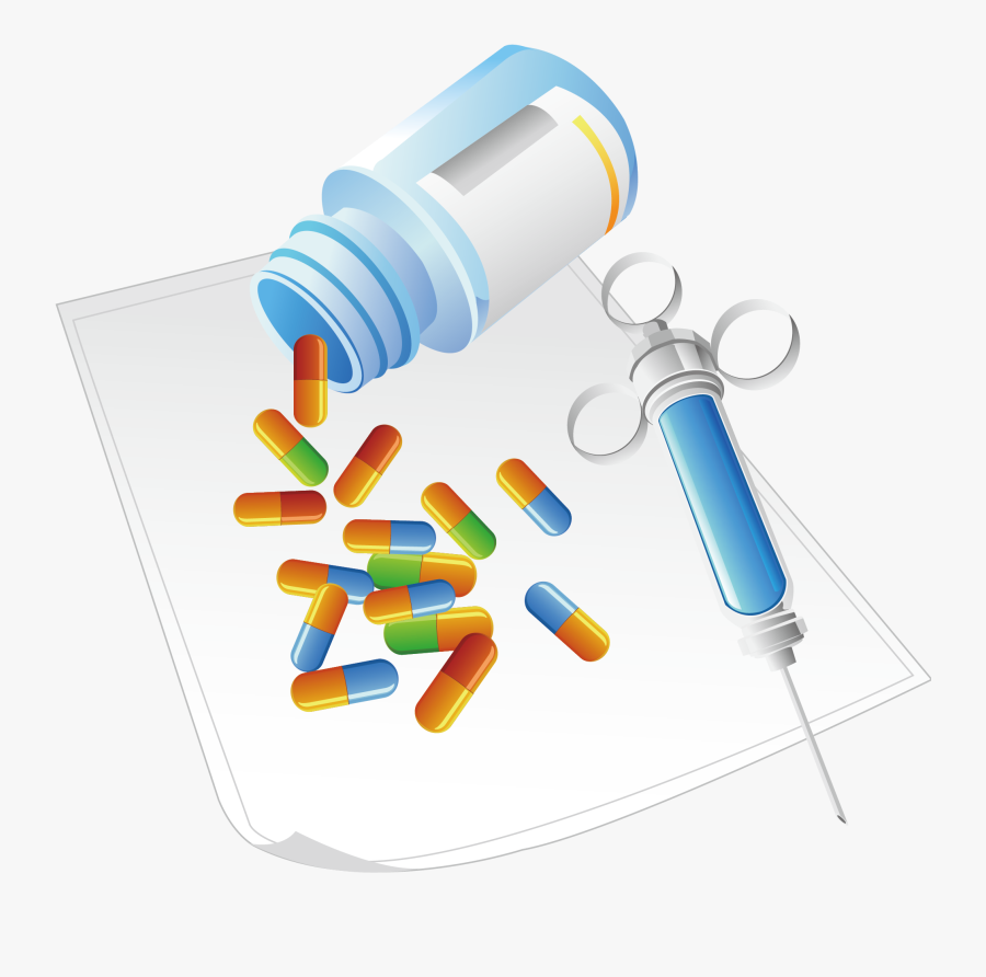Needle And Medicine Vector Png Download - Medicine Vector Free Png, Transparent Clipart