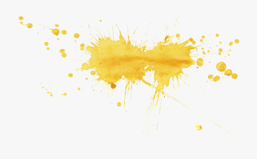 Yellow Paint Splash Png - Transparent Background Watercolor Splash Png, Transparent Clipart