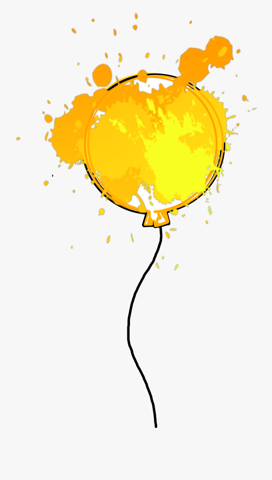 #yellow #balloon #orange #paint #splatter - Calgary Arts Academy, Transparent Clipart