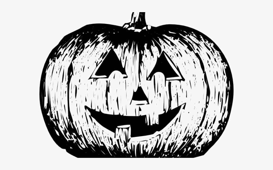 Transparent Pumpkin Vector Png - Black And White Jack O Lantern, Transparent Clipart
