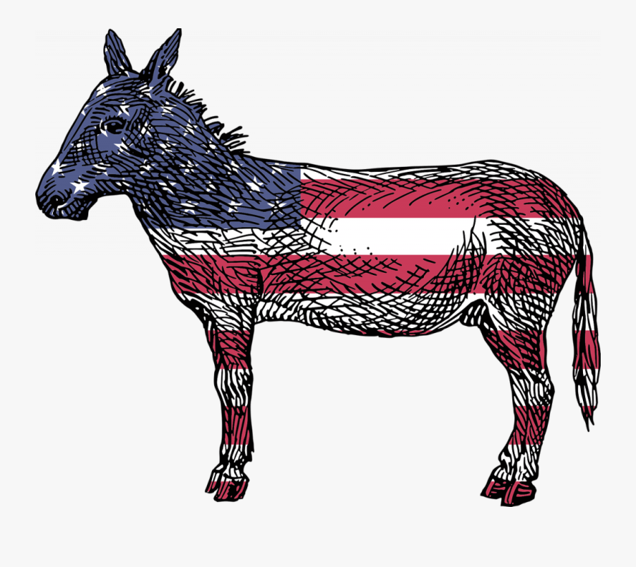 American Flag Donkey, Transparent Clipart