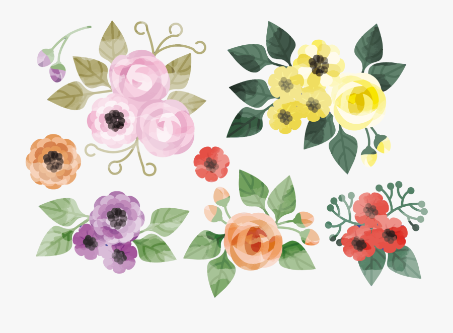 Creative Clipart Artificial Light - Cute Watercolor Flowers Png, Transparent Clipart