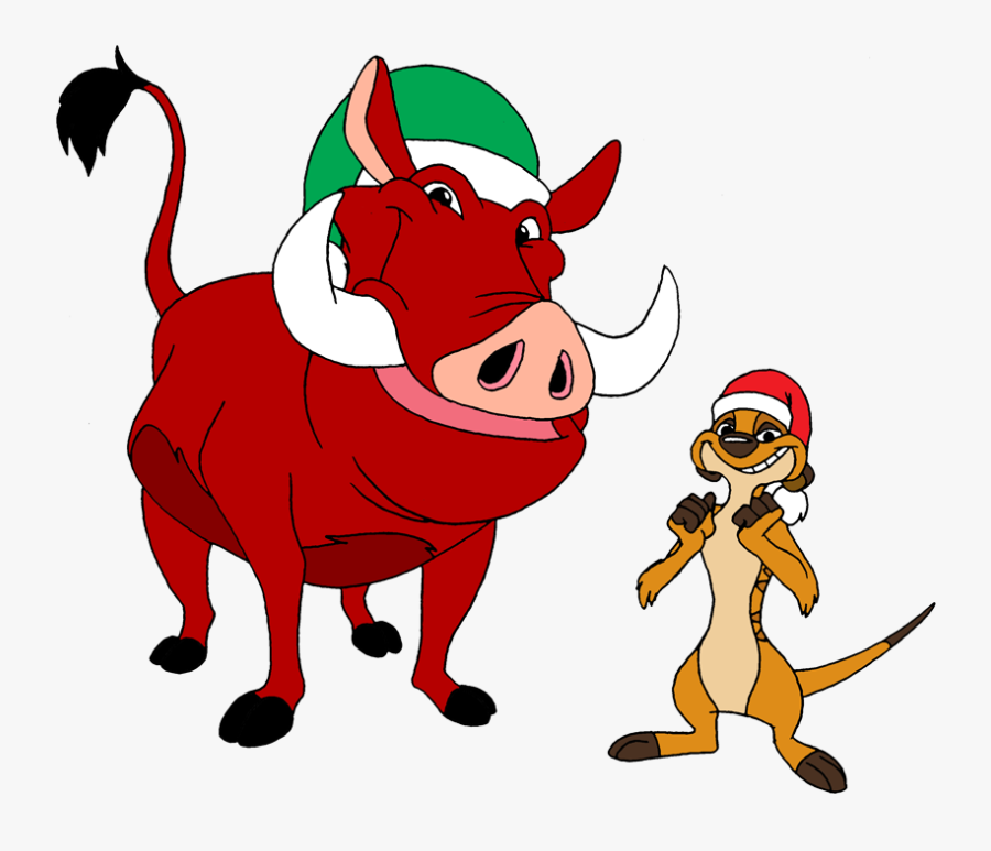 Christmas Timon And Pumbaa By Lionkingrulez On Clipart - Timon And Pumbaa Christmas, Transparent Clipart