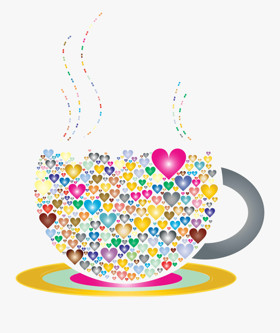 Prismatic Love Hearts Coffee By Lin Chu Clip Arts - Illustration, Transparent Clipart
