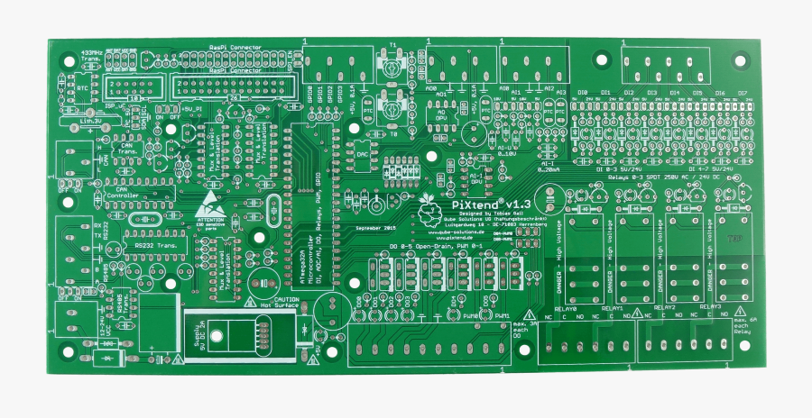 Raspberry Pi Plc Shield Pixtend V1 - Printed Circuit Board, Transparent Clipart