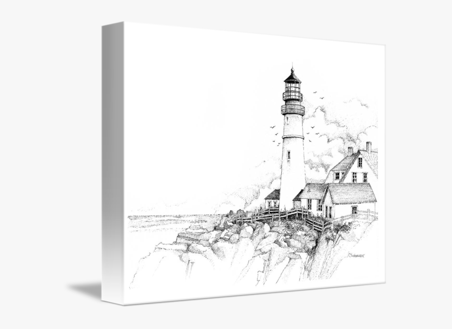 Drawing Inks Lighthouse - Portland Head Lighthouse Drawing, Transparent Clipart