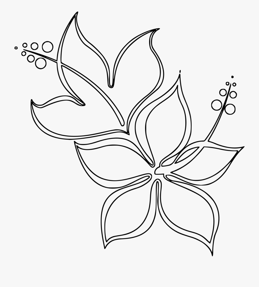 Drawing Detail Flower - Line Art , Free Transparent Clipart - ClipartKey
