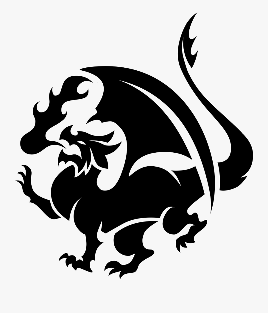 Duke Gardens Dragon Wyvern Legendary Creature Cafe - Dragon Icon Black And White, Transparent Clipart