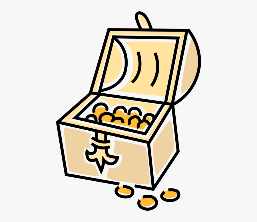 Vector Illustration Of Buccaneer Pirate"s Treasure - Clipart Schatztruhe, Transparent Clipart
