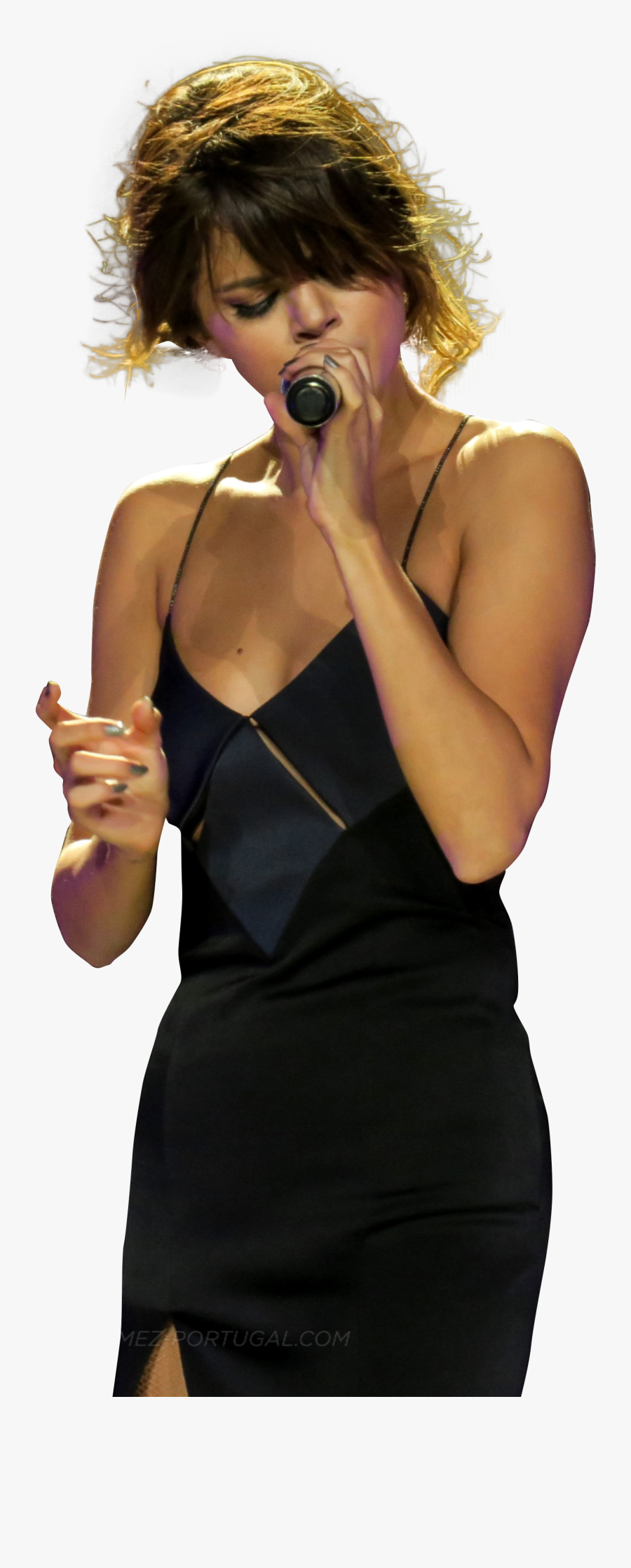 Selena Gomez Singing On Stage Png Image - Girl, Transparent Clipart