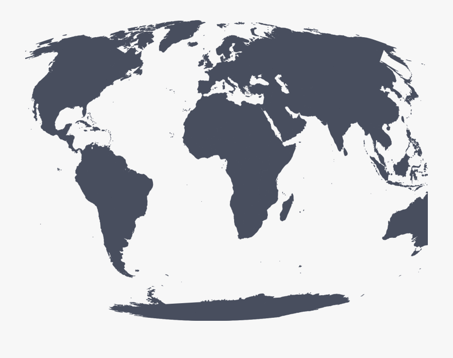 World Map Clipart Silhouette - Drake Passage On World Map, Transparent Clipart