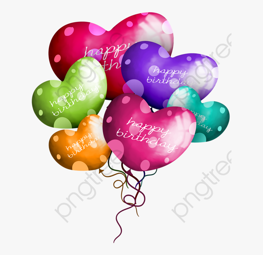 Balloons Clipart Happy Birthday - Happy Birthday Hearts Balloons Png Transparent, Transparent Clipart