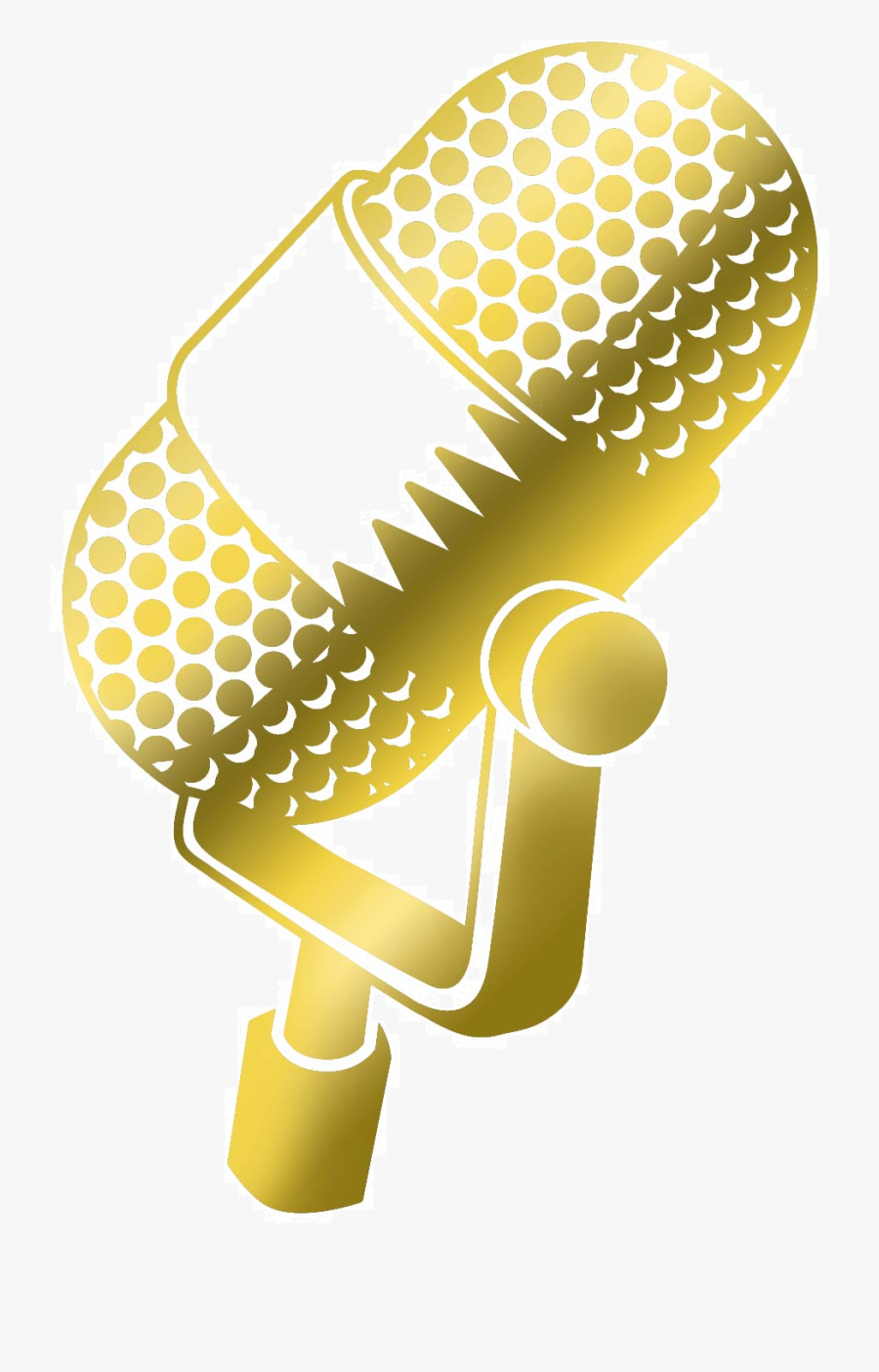 Microphone Clip Art Gold, Transparent Clipart