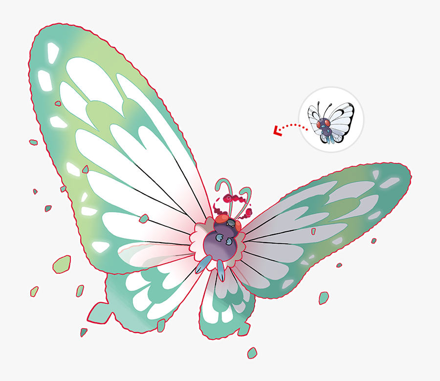 Pokémon Sword And Shield Butterfly Wing Insect Moths - Pokemon Gigantamax Butterfree, Transparent Clipart
