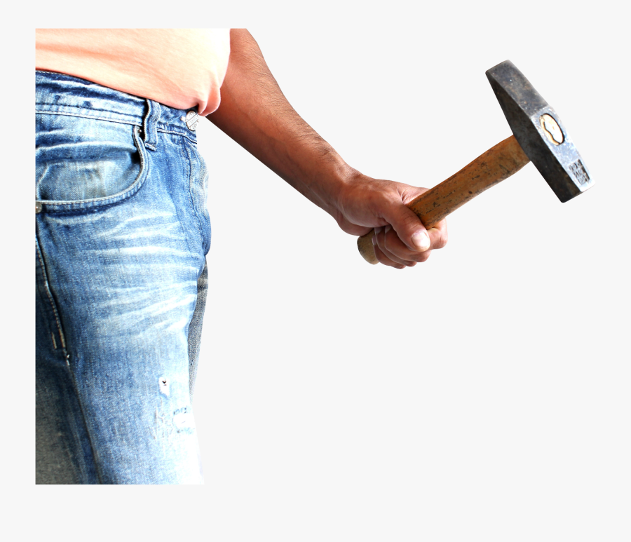 Transparent Hand Holding Hammer Clipart - Man With Hammer Png, Transparent Clipart