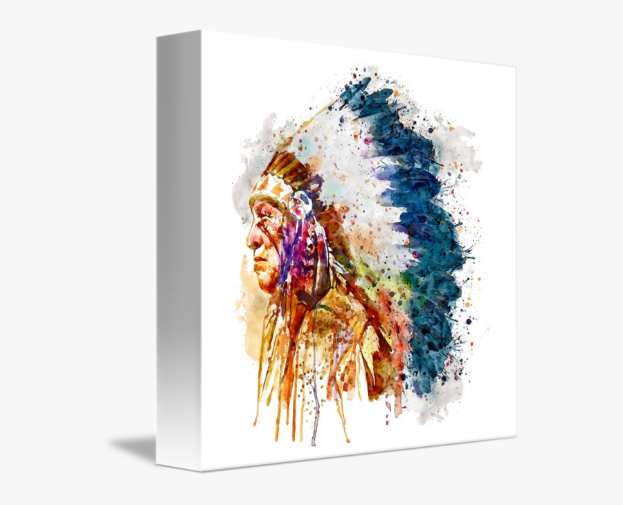 Clip Art Chief Side Face By - Native American Chief Art, Transparent Clipart