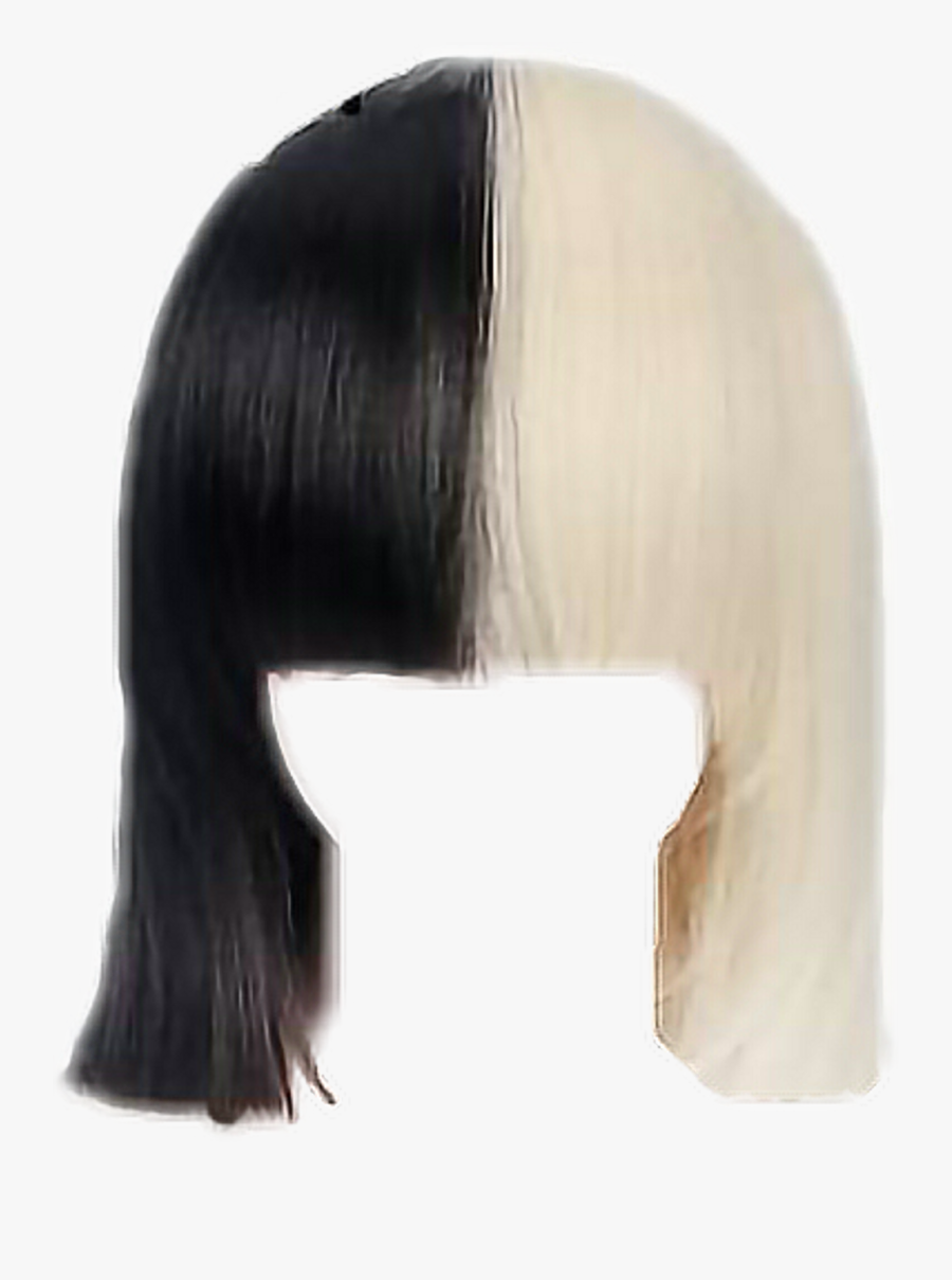 Hair Black White Blackandwhite - Sia Wig Transparent Background, Transparent Clipart