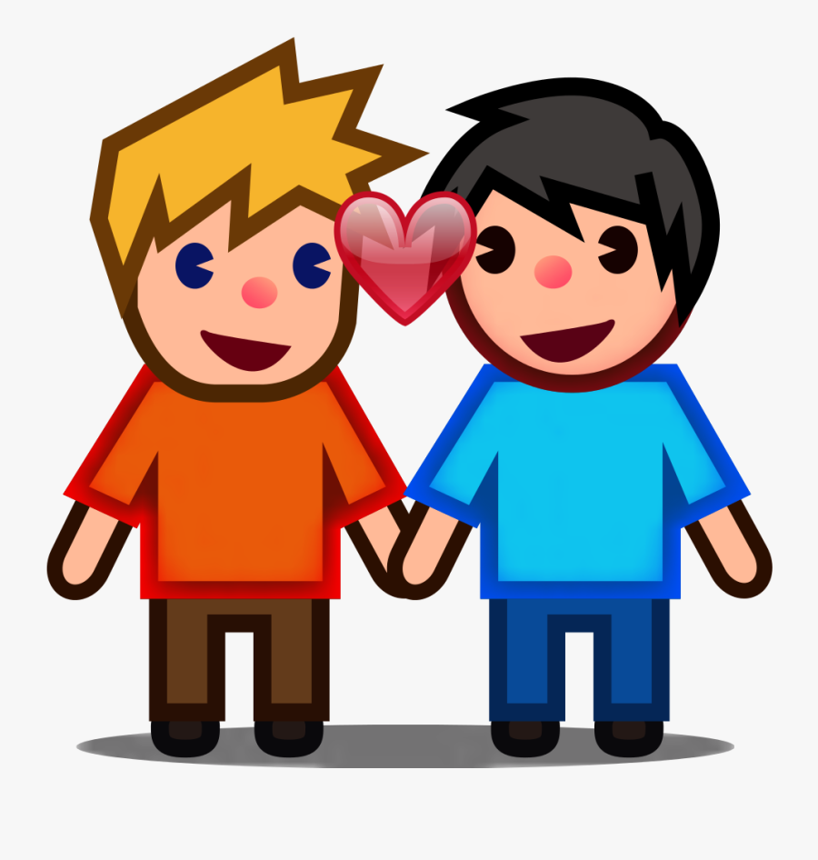 Peo Two Men In Love - Couple Emoji Png, Transparent Clipart