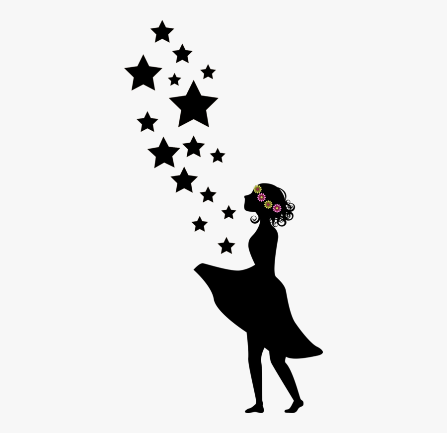 Flower Girl, Sterntaler, Girl, Silhouette, Flowers - Ich Liebe Mich Selbst, Transparent Clipart