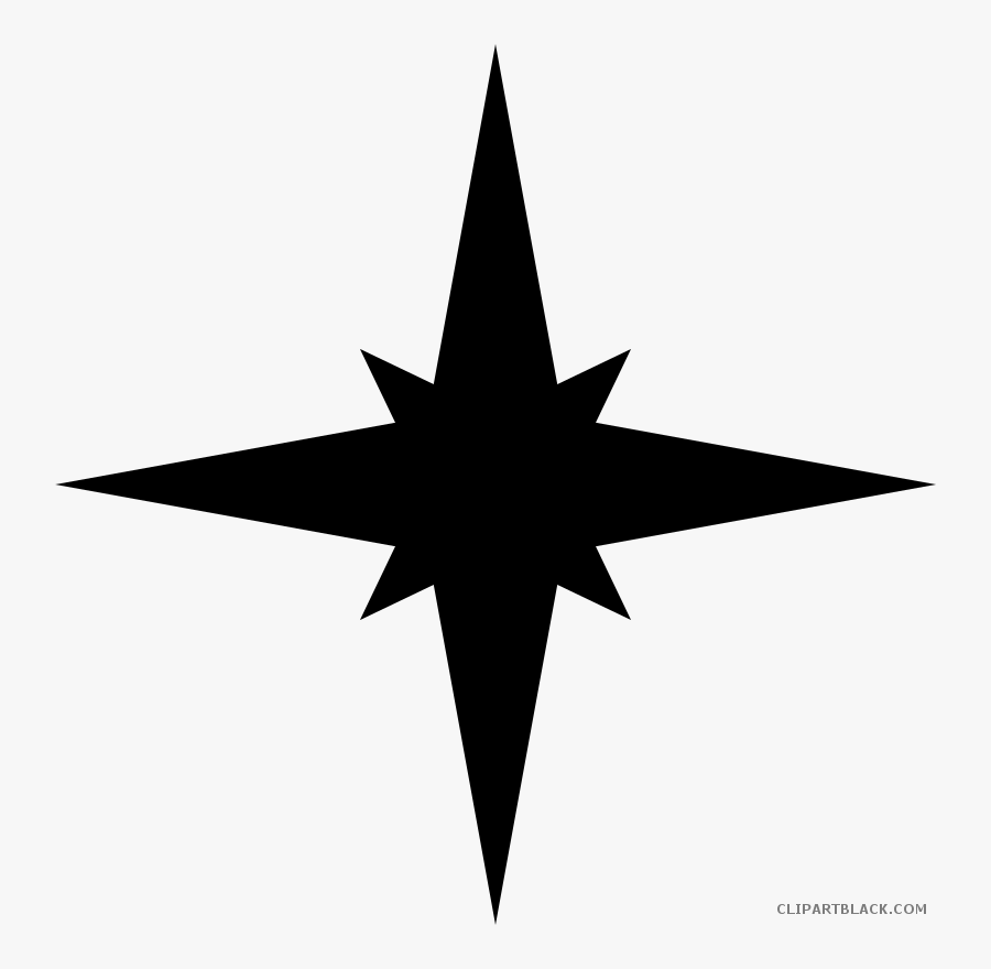 Rose Clipartblack Com Tools - 4 Point Star Silhouette, Transparent Clipart