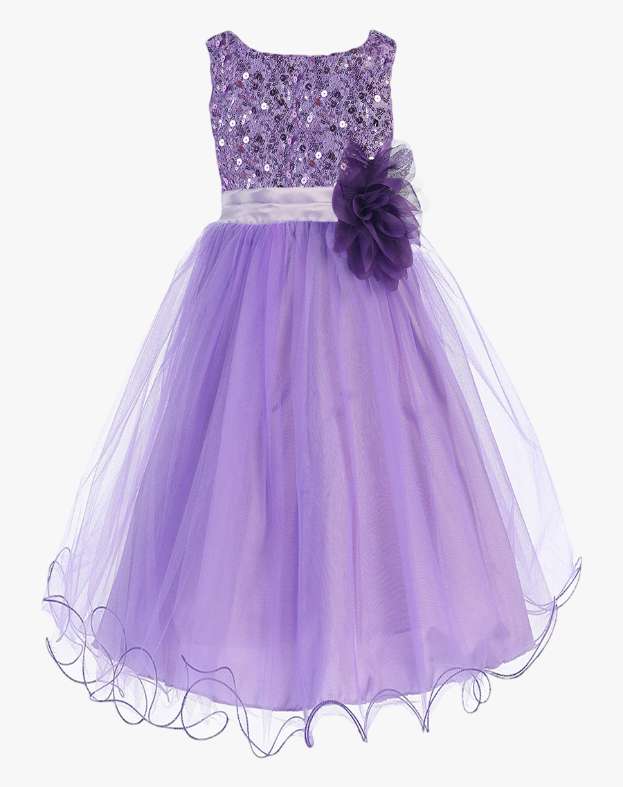 Transparent Party Dress Clipart - Flower Girl Gown Lavender, Transparent Clipart