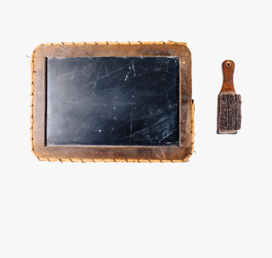 Slate Chalkboard With Felt Eraser - Wood, Transparent Clipart