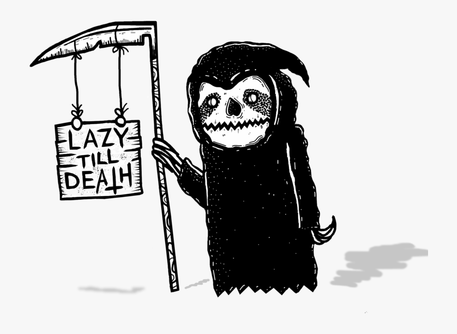Lazy Till Dea✝h Illustration Scythe Reaper Sloths Surrealism - Cartoon, Transparent Clipart