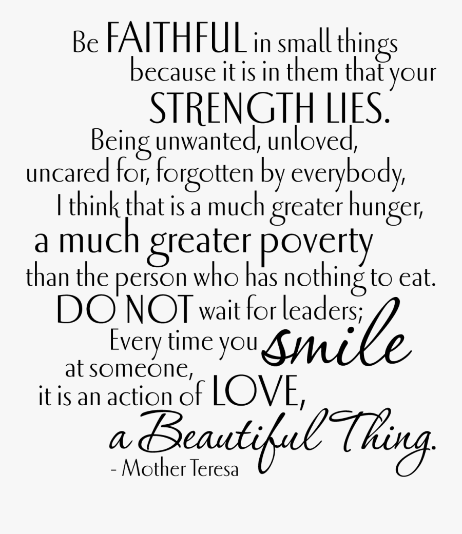 Mother Teresa - Calligraphy, Transparent Clipart