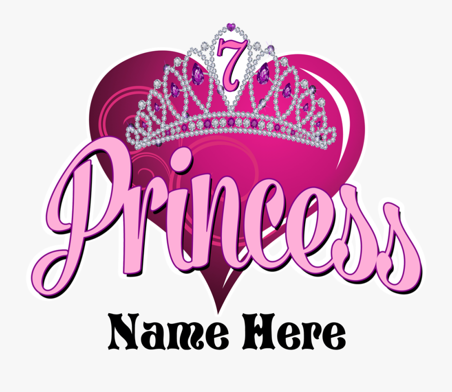 Princess 7th Birthday Kids Light T-shirt - Princess 4th Birthday Png, Transparent Clipart