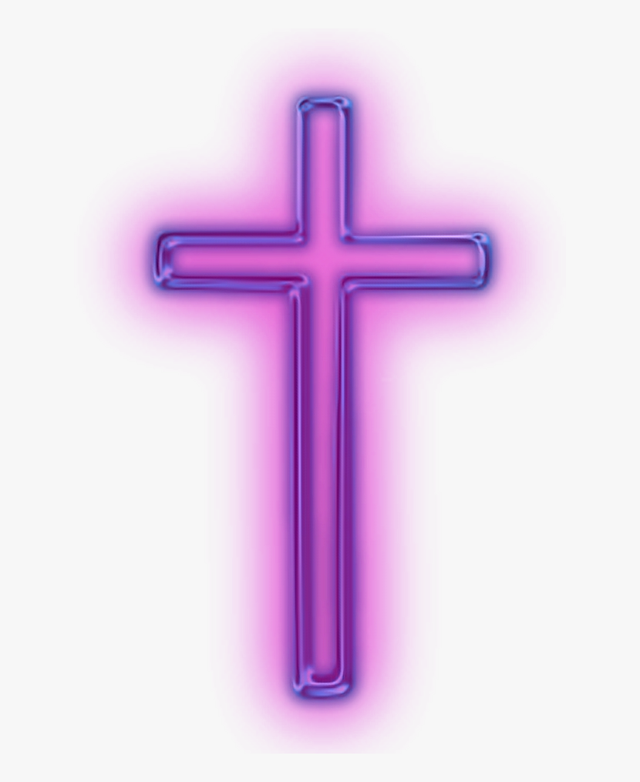 #cross #religion #jesus #god #christ #purple #glowing - Cross, Transparent Clipart