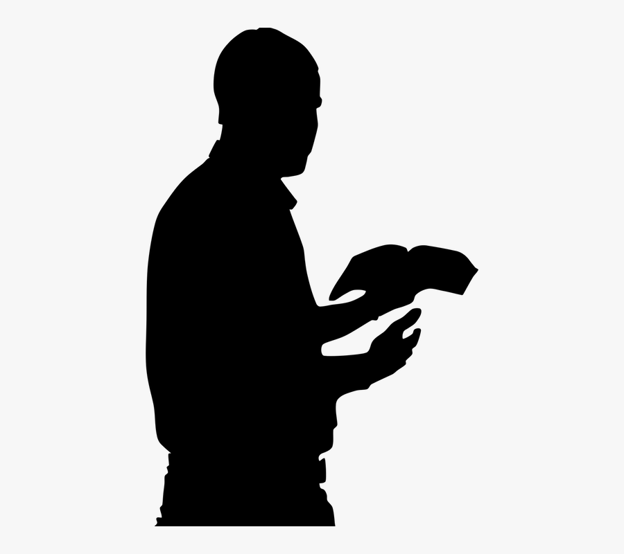 Man Reading Silhouette Png, Transparent Clipart