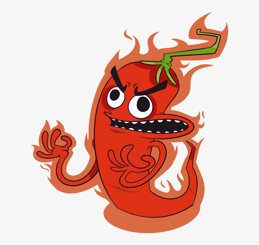 Cartoon Chili Pepper Transparent Background, Transparent Clipart