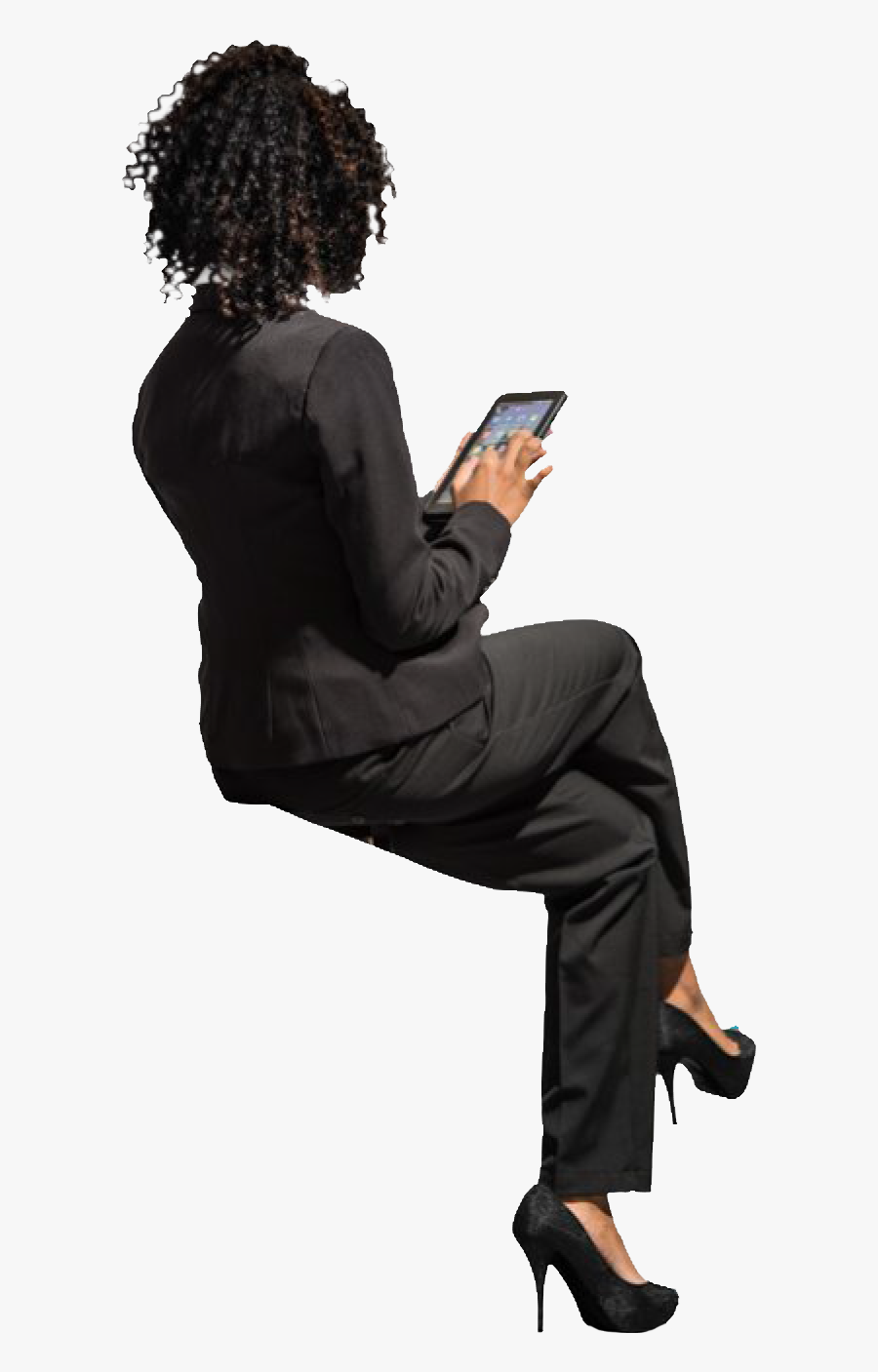 Transparent Person Sitting Silhouette Png - Cut Out People Sitting