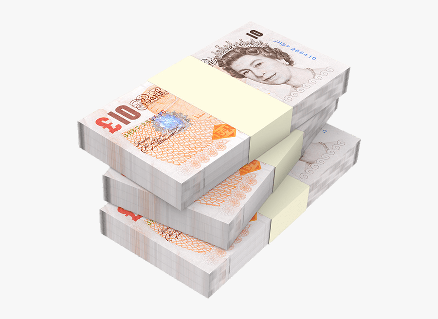 Stacks Of Ten Pound Notes - British Money Png, Transparent Clipart