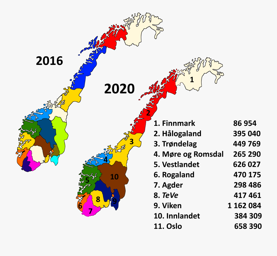 Clip Art Norway Stereotype - Nye Fylker I Norge, Transparent Clipart