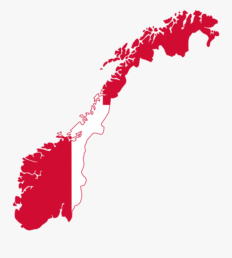 Norway Map Svg - Flag Map Of Norway, Transparent Clipart