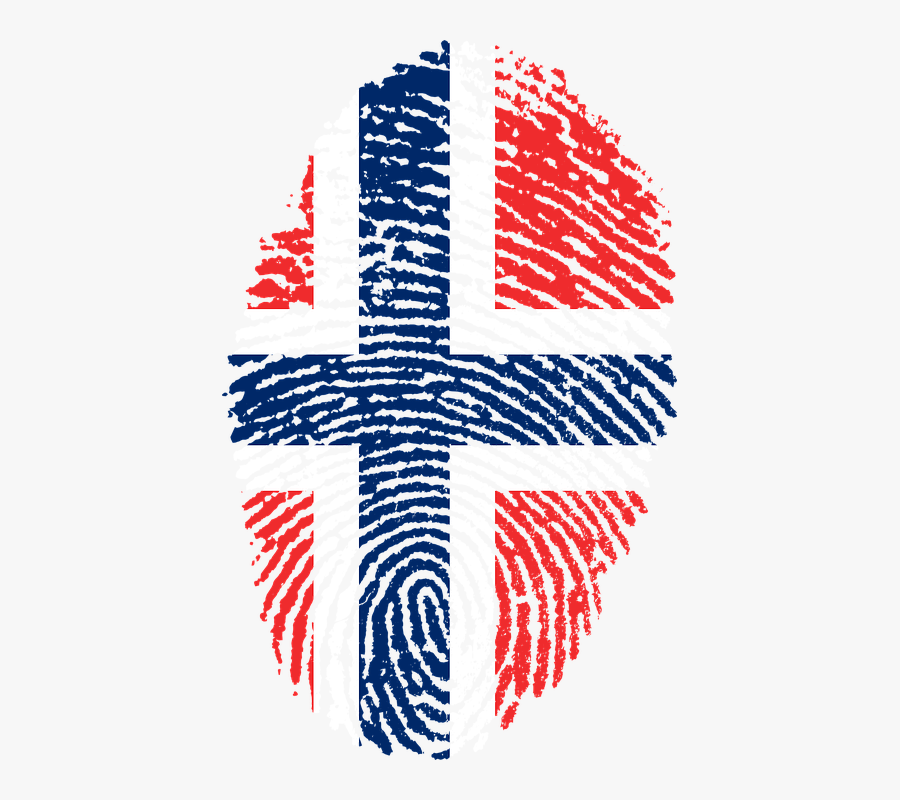 Norway Flag Fingerprint, Transparent Clipart