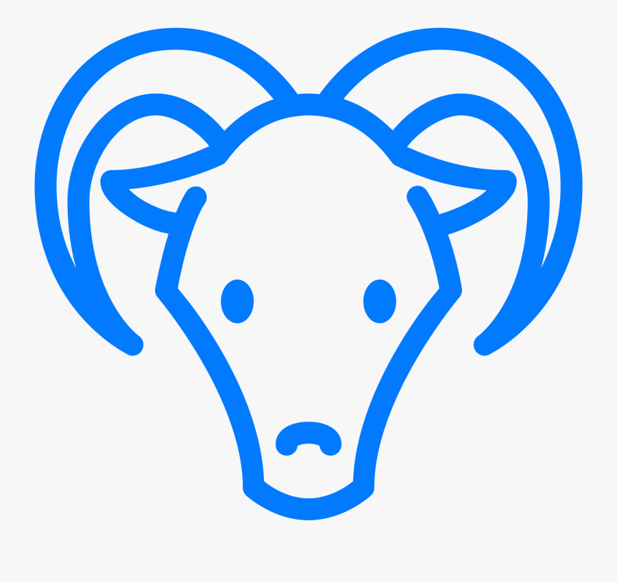 Goat Vector Head - Goat Horns Drawing Transparent, Transparent Clipart