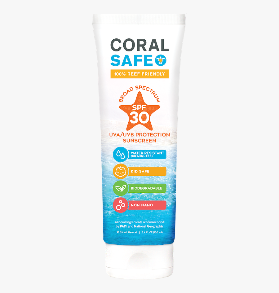 Coral Safe Spf 30 Travel Size Sunscreen Lotion - Sunscreen, Transparent Clipart