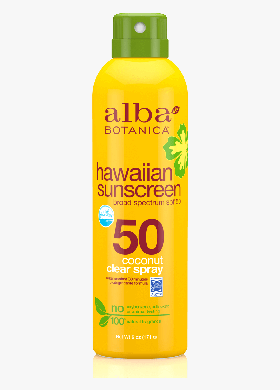 Hawaiian Coconut Clear Spray - Alba Botanica Spray Sunscreen, Transparent Clipart