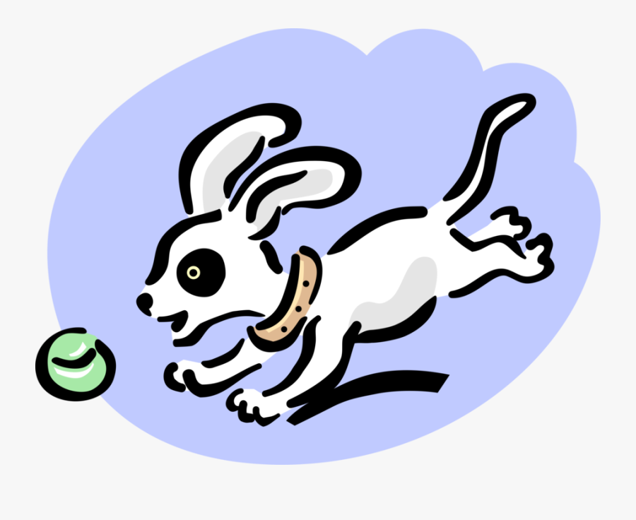 Vector Illustration Of Puppy Dog Chasing Ball - Things That Change, Transparent Clipart