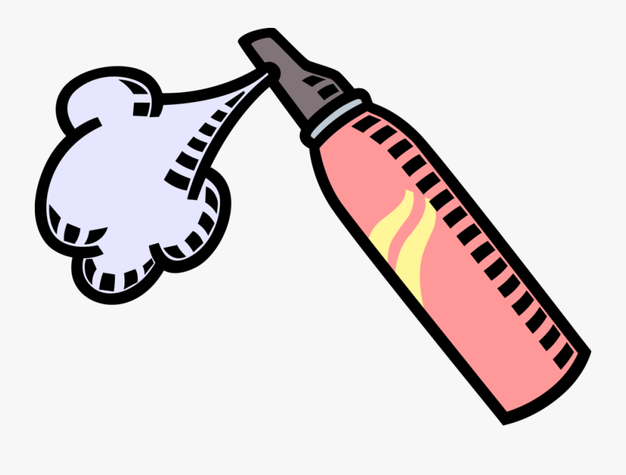 Vector Illustration Of Aerosol Spray Dispenser With - Hair Spray Bottle Drawing, Transparent Clipart