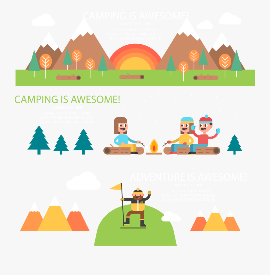 Clipart Tent Camping Birthday - Camping Banner Clip Art, Transparent Clipart
