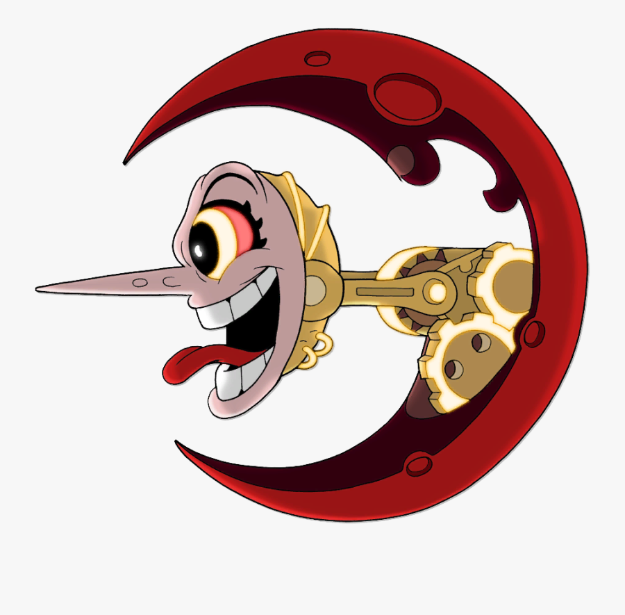#cuphead #hildaberg #moon #crescentmoon #crescent #mechanical - Bosses Cuphead Hilda Berg Moon, Transparent Clipart
