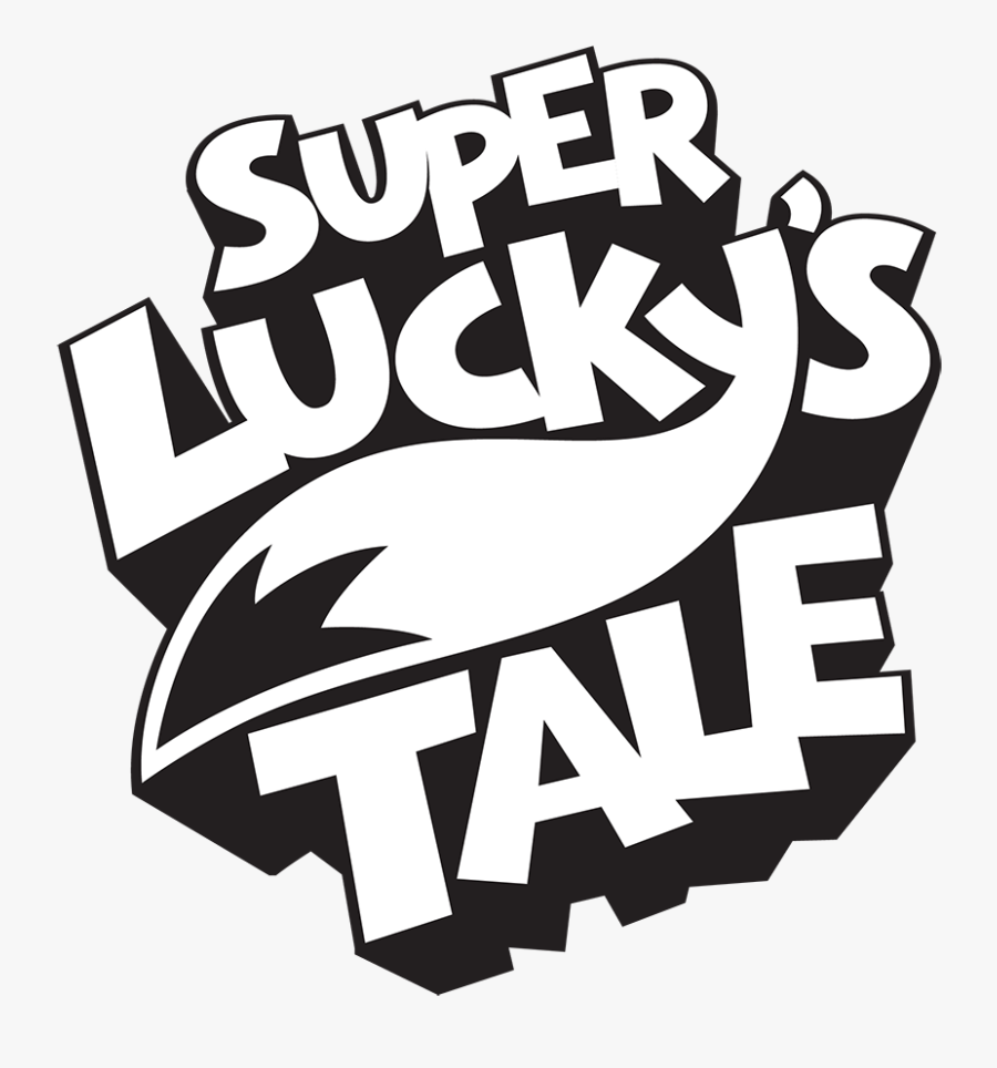 Super Lucky"s Tale Black And White Stacked - Super Lucky Tale Logo, Transparent Clipart